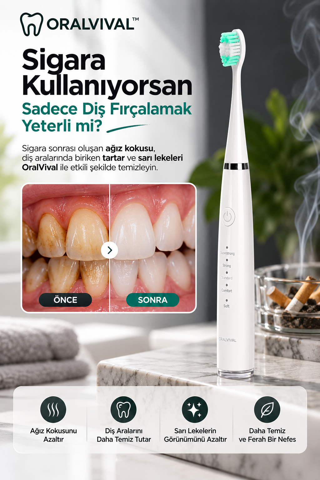 Oralvival™ Pro | Akıllı Ultrasonik Diş Temizleyici