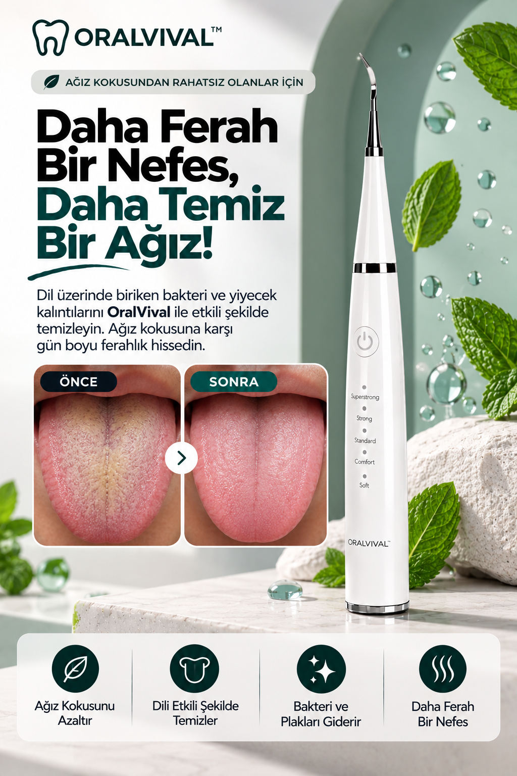 Oralvival™ Pro | Akıllı Ultrasonik Diş Temizleyici