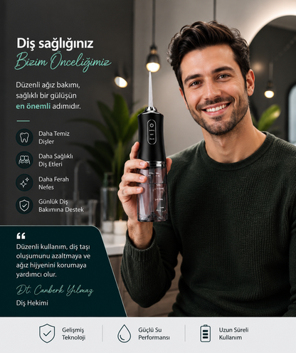 Oralvival Pro™ Taşınabilir Ağız Duşu - Diş, Dil ve Diş Teli Bakım Seti