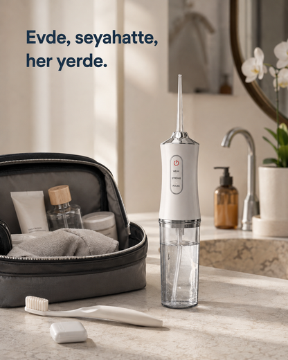 Oralvival Pro™ Taşınabilir Ağız Duşu - Diş, Dil ve Diş Teli Bakım Seti