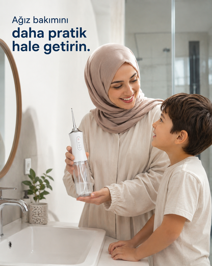 Oralvival Pro™ Taşınabilir Ağız Duşu - Diş, Dil ve Diş Teli Bakım Seti