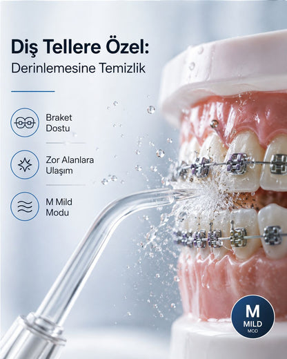 Oralvival Pro™ Taşınabilir Ağız Duşu - Diş, Dil ve Diş Teli Bakım Seti